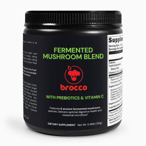 The Fermented Mushroom Blend is a high-quality product featuring six organically grown, fermented mushrooms that support the immune system. The fermentation process aids digestion and enhances the bioavailability of the beneficial compounds.